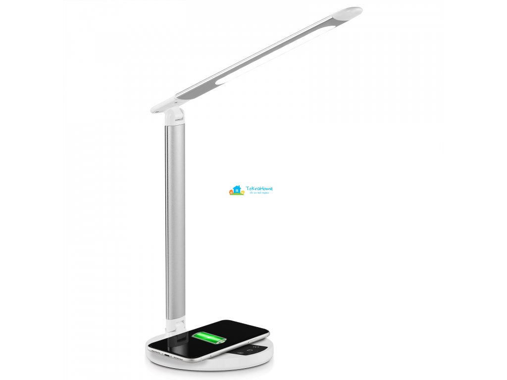 Monzana stolní stmívatelná LED lampa s USB portem, bílo-stříbrná
