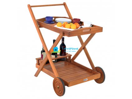 Casaria servírovací vozík dřevěný s kolečky