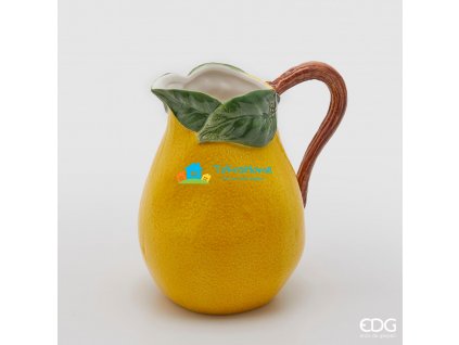 Keramická karafa žlutá dekor citrónu