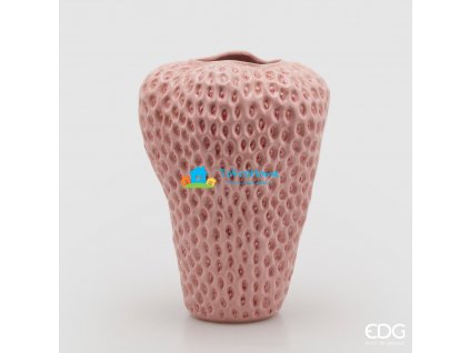 Keramická váza ve tvaru jahody, růžová, 37 cm