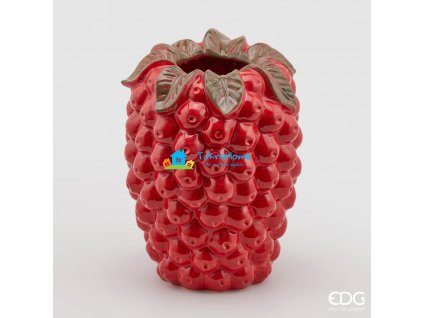 Keramická váza ve tvaru maliny, červená, 34 cm