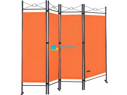 Casaria 4dílný paraván skládací oranžový 180 x 163 cm 1
