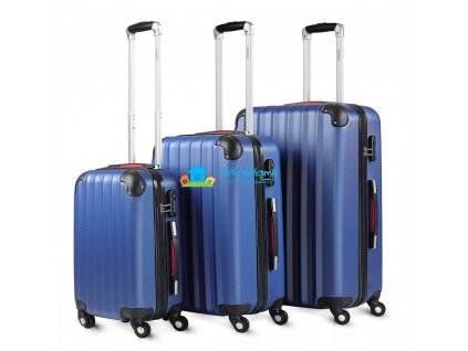 Sada skořepinových kufrů 3-dílná modrá 36 l, 68 l, 89 l