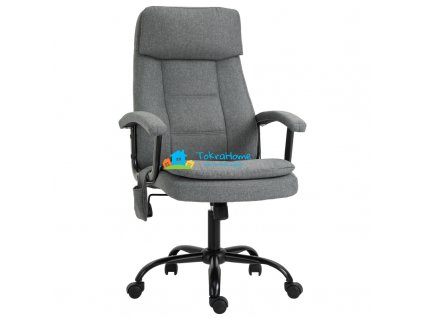 Masážní kancelářská výškově nastavitelná otočná židle, ergonomická, šedá