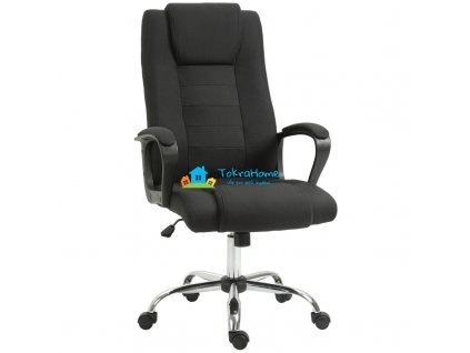 Kancelářská židle s funkcí houpání, ergonomická s opěrkou hlavy, černá 62 x 62 x 110-119 cm
