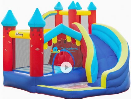 Samonafukovací skákací hrad pro děti se skluzavkou a balonkovým bazénkem 290 x 270 x 230 cm