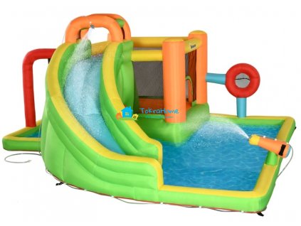 Samonafukovací vodní skákací hrad pro děti se skluzavkou a vodním bazénkem 478 x 440 x 210cm