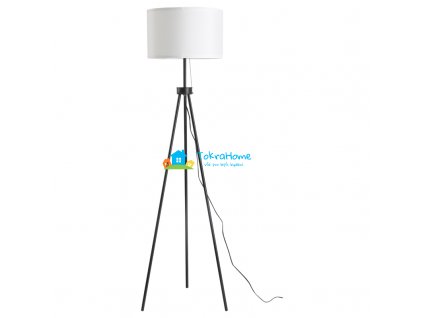 Stojací lampa trojnožka, černá-bílá, 152 cm