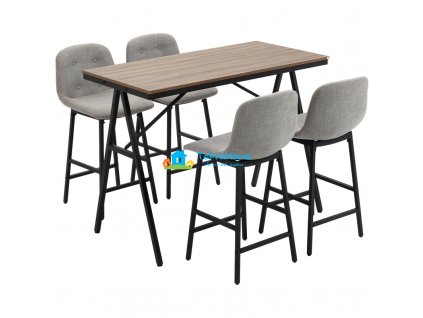 Barový stůl se židlemi 5-dílná sestava industrial