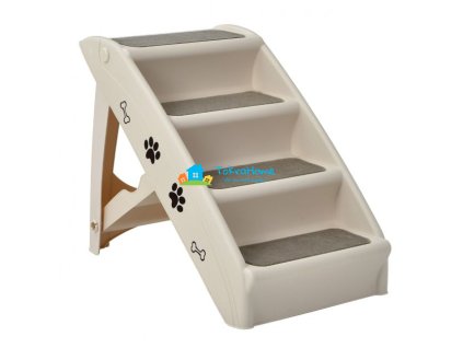 Skládací schody pro psy, béžové