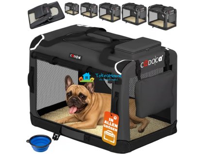 Skládací cestovní box pro psy S, antracitový