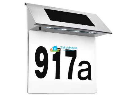 LED solární domovní číslo bílé