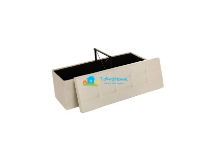 Taburet s úložným prostorem, 110 x 38 x 38, béžový