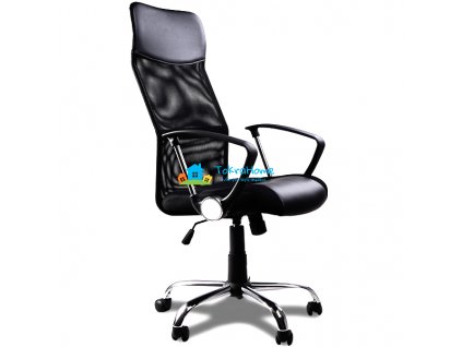 Casaria kancelářská židle Deluxe černá se síťovinou
