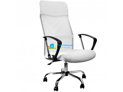 Casaria kancelářská židle Deluxe bílá se síťovinou