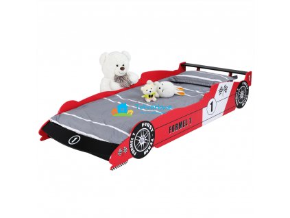 Casaria dětská postel auto F1 racing červena 200 x 90 cm