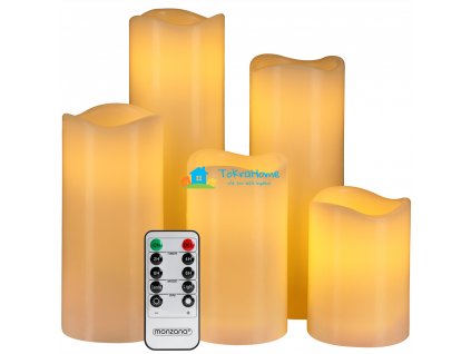 Monzana LED voskové svíčky 5 ks s dálkovým ovládáním