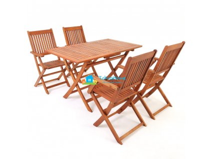 Casaria zahradní sestava z akáciového dřeva, stůl + 4x židle