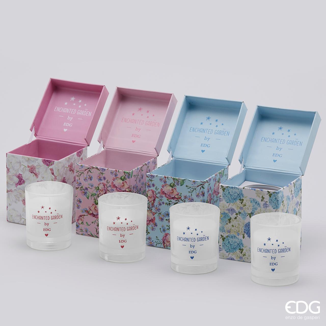 EDG Svíčka ve skle v dárkové krabičce se zvukovým efektem Barva: Bílo - růžová