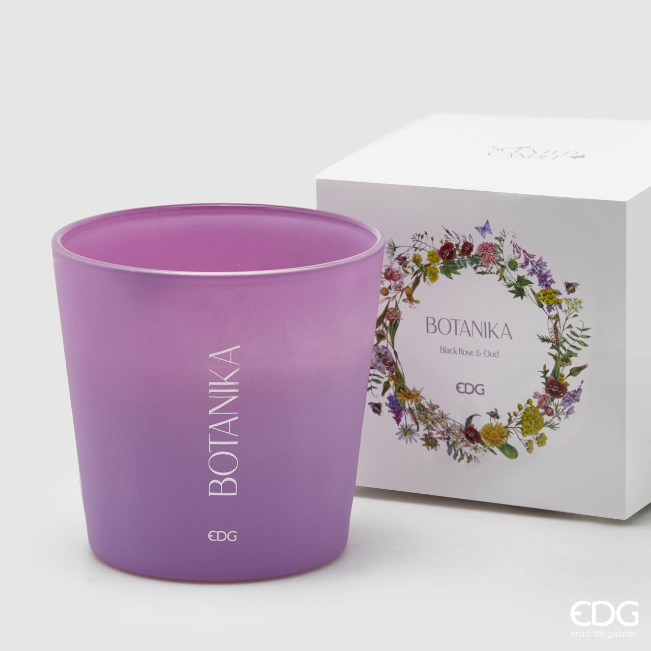 EDG Svíčka Botanica v barevném skle - černá růže/agarwood