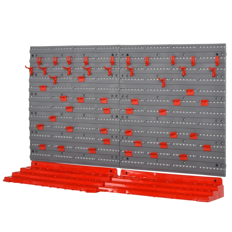 DURHAND Nástěnný držák nástrojů s 50 háčky a 2 policemi 95,5 x 23 x 53,5 cm B40-023