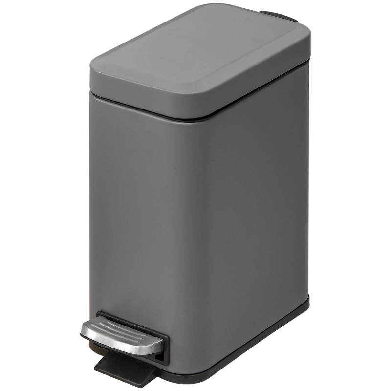 HOMCOM Odpadkový koš s nožním pedálem, obdélníkový, šedý, 5 l 851-023GY