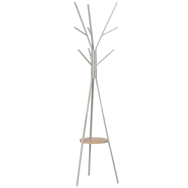 HOMCOM Věšák na šaty stojací, 3 tyče, 9 háčků, bílý, 180 cm 831-174WT
