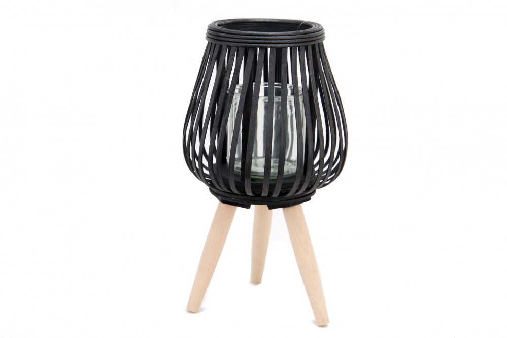 Lucerna na nožičkách, černá 24 x 47 cm HY9500B