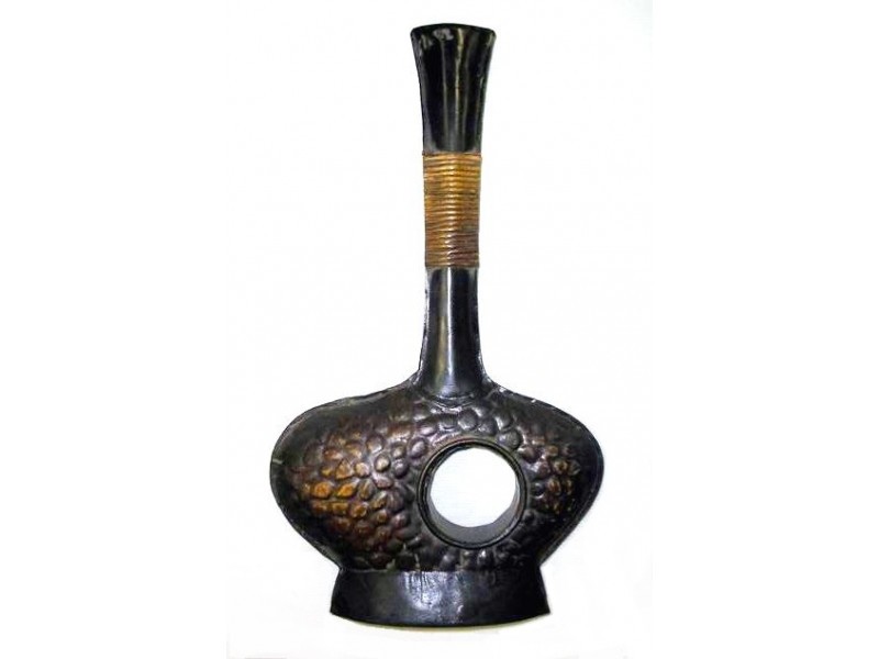 Kovová váza s rustikálním dekorem 57 cm M0540-437