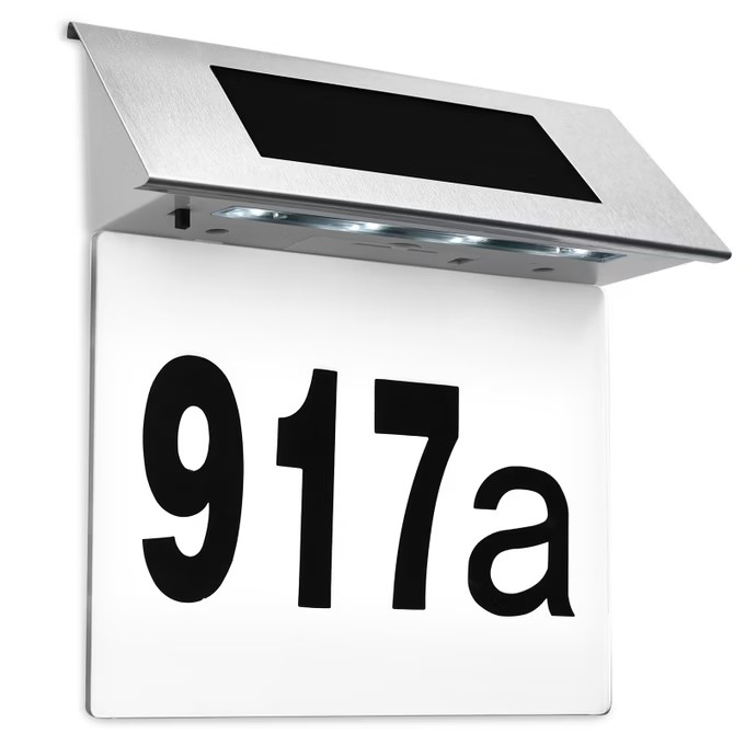 Monzana LED solární domovní číslo bílé 105371