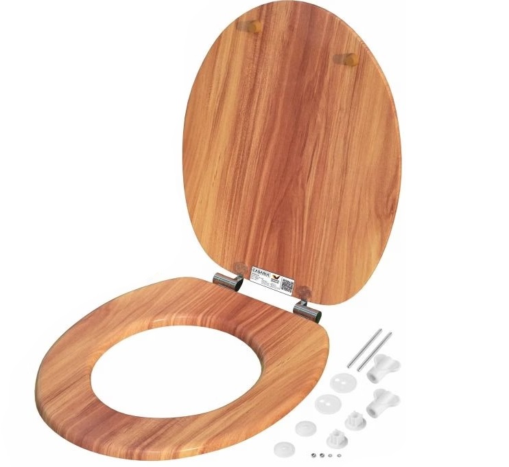 Casaria WC sedátko s automatickým spouštěním dekor dřevo 108585