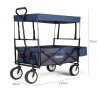 Skládací vozík tmavě modrý 120 x 60 x 95 cm