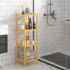 Bambusový regál 4 police 110x33x33cm 2
