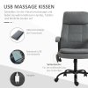 Masážní kancelářská výškově nastavitelná otočná židle, ergonomická, šedá