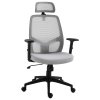 Kancelářská židle s funkcí houpání, ergonomická, s bederní opěrkou hlavy, šedá 68 x 64 x 113-121 cm