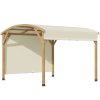Pergola / altán se zatahovací střechou a bočním stíněním, krémová 3,2 x 3 m