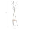 Stojací věšák na šaty, 3 tyče, 9 háčků, bílý, 180 cm