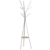 Stojací věšák na šaty, 3 tyče, 9 háčků, bílý, 180 cm
