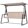 Hollywoodská houpačka pro 3 osoby se stříškou, béžová