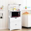 Skříň s policemi, zásuvkou a dvířky, bílá, 60 x 32 x 122 cm