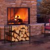 Stojan na dřevo ke krbu kovový 46 x 31 x 46 cm