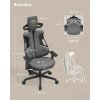 Herní židle s opěrkou hlavy, ergonomická, nosnost 150 kg, šedá