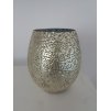 Skleněná váza Marhaba stříbrná 16 x 18 cm
