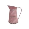 Plechový džbán na květiny 27 cm, růžový