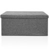 Casaria taburet s úložným prostorem 80 x 40 x 40 cm šedý textil