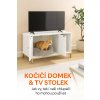 Skříňka na kočičí toaletu s dvířky, bílo-zlatá