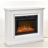 Elektrický krb s 3D LED plameny a dálkovým ovladačem, bílý