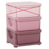 Dětská zásuvková skříňka (organizér) s úložnými boxy na hračky, růžová 37 x 37 x 56,5 cm - chybějící box