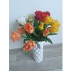Umělá kytice Tulipány 5 ks, střapaté, více barev