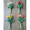 Umělá kytice Tulipány 5 ks, střapaté, více barev